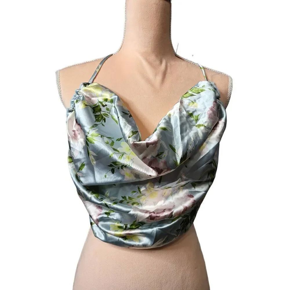 Dolls Kill Satin Strappy Back Crop Top